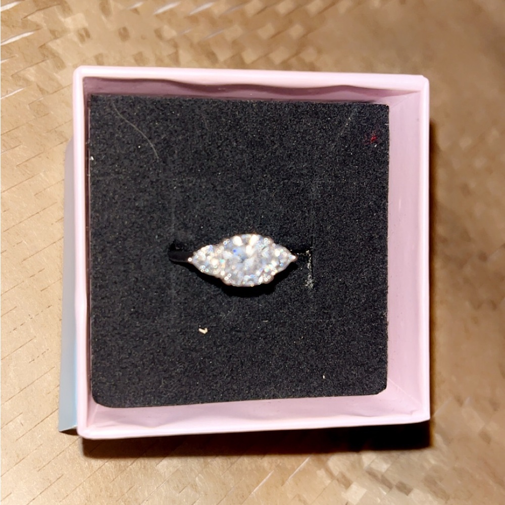 Zales Silver and White Gemstone Ring